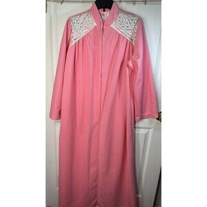 Vintage Women's Carriage Court Robe Size 12/14 Half Zip Housecoat Leisure Lounge